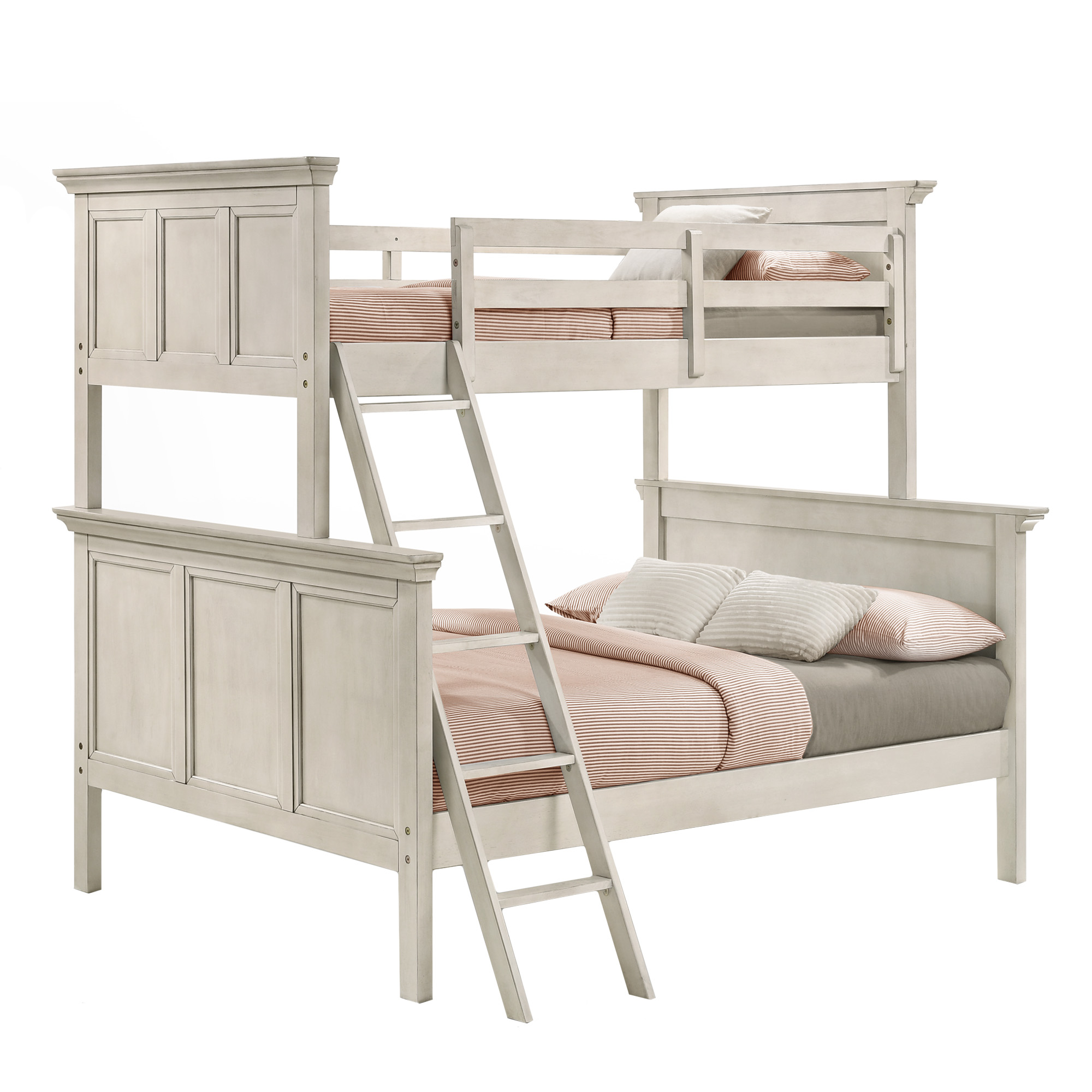San Mateo Twin over Full Bunk Bed Rustic White WestWoodBaby