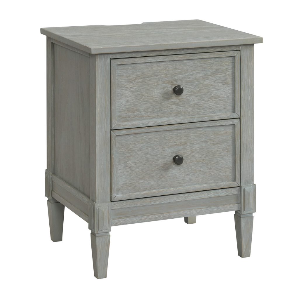 Vivian Nightstand | 2 Drawers | Acrylic Legs | Pearl White