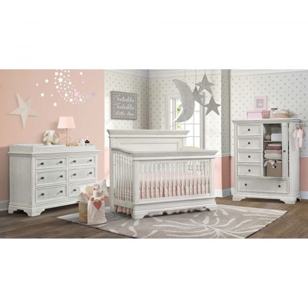 Olivia Flat Top Convertible Crib | Brushed White - Image 4