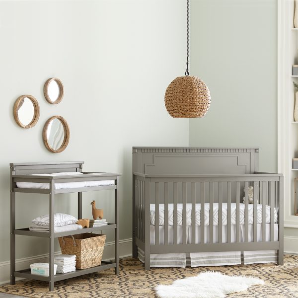 Emery Changer Shelves with Pad | Gray - Image 2
