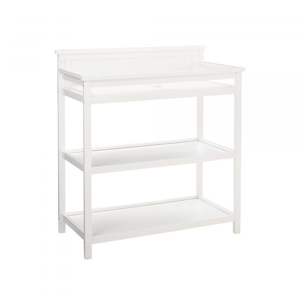 Emery Changer Shelves with Pad | White