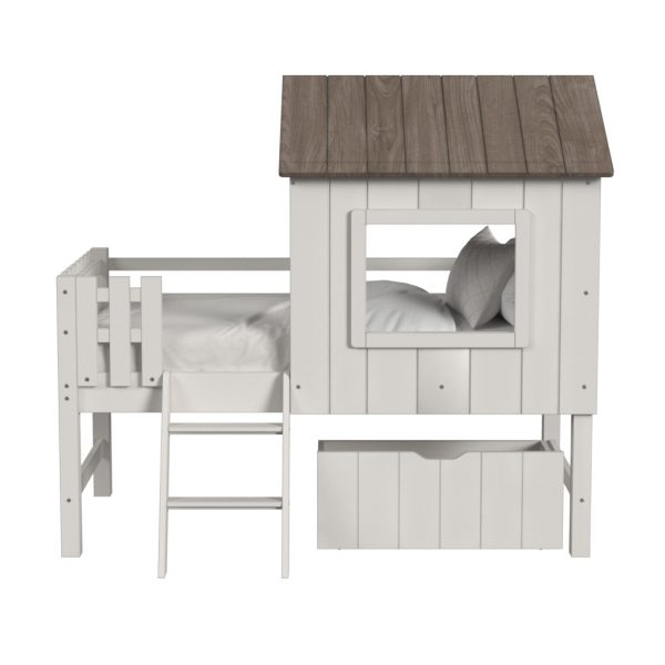 Lodge Complete Bed w/ Ladder and Fencing | Cookies & Cream - Image 3