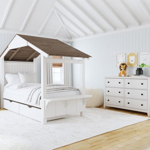 Lodge Twin Bed with Full Roof | Cookies & Cream - Image 2