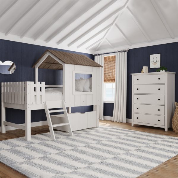 Lodge Complete Bed w/ Ladder and Fencing | Cookies & Cream - Image 2