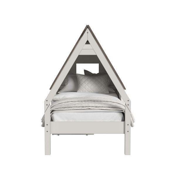 Lodge Twin Bed w/ Half Roof & Window | Cookies & Cream - Image 5