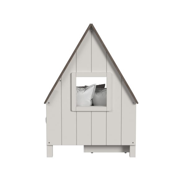 Lodge Twin Bed w/ Half Roof & Window | Cookies & Cream - Image 6