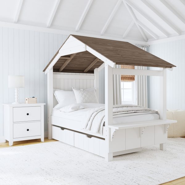 Lodge Twin Bed with Full Roof | Cookies & Cream