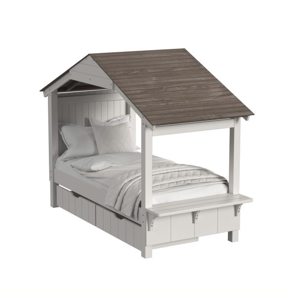 Lodge Twin Bed with Full Roof | Cookies & Cream - Image 3