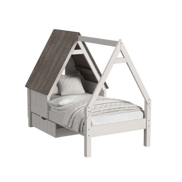 Lodge Twin Bed w/ Half Roof & Window | Cookies & Cream - Image 3