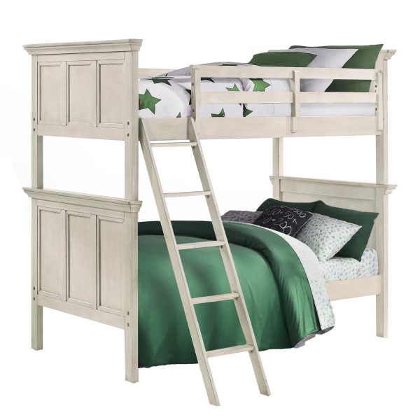 San Mateo Youth Twin over Twin Bunk Bed | Rustic White - Image 2