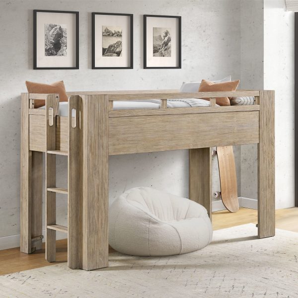 Bello Twin Low Loft Bed | Sandstone - Image 2