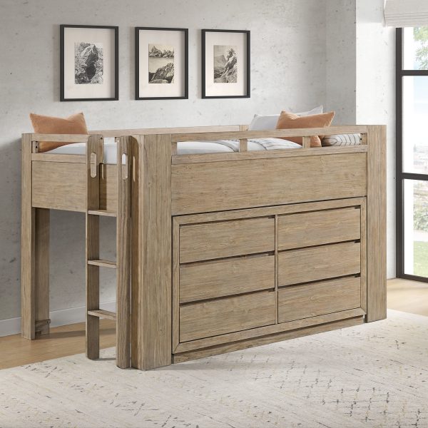 Bello Full Low Loft Bed | Sandstone - Image 2