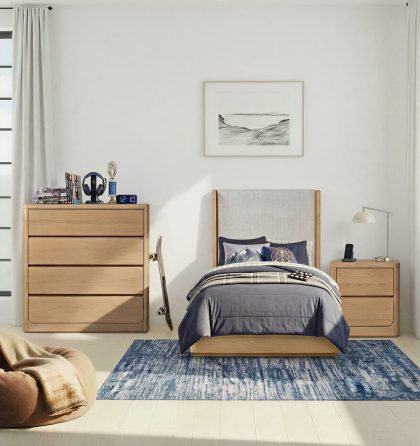 Modena Twin Uph. Bed | Natural