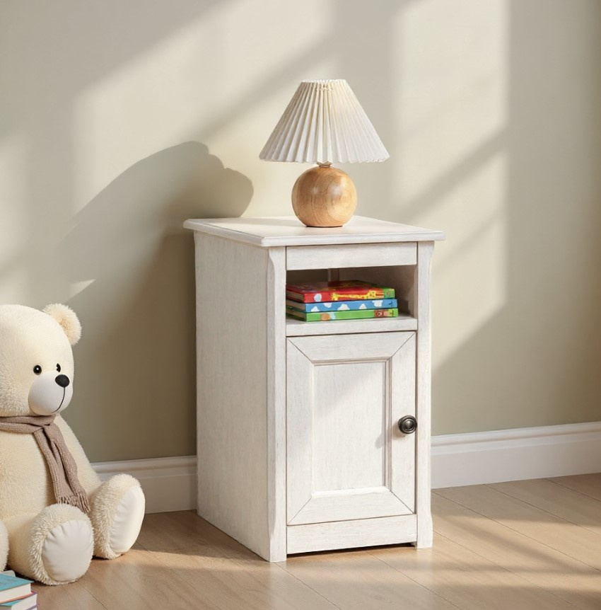 Olivia Chairside Table | Brushed White - Image 4