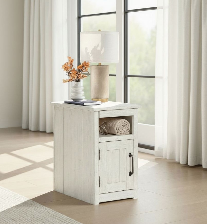 Westfield Chairside Table | Brushed White - Image 4